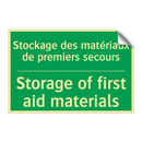 Stockage des matériaux de premiers /.../ - Storage of first aid materials