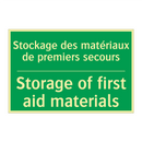 Stockage des matériaux de premiers /.../ - Storage of first aid materials