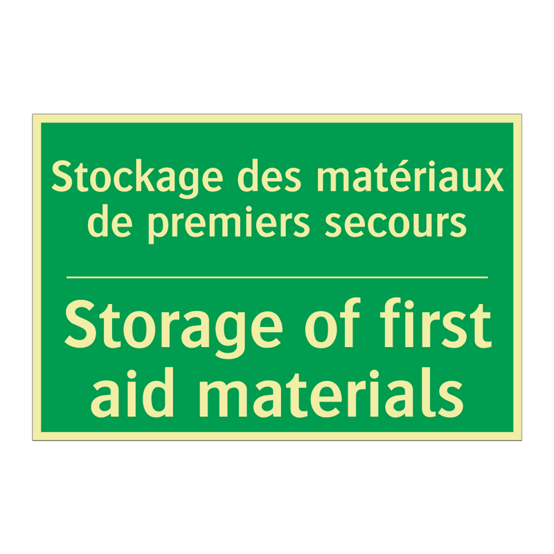 Stockage des matériaux de premiers /.../ - Storage of first aid materials