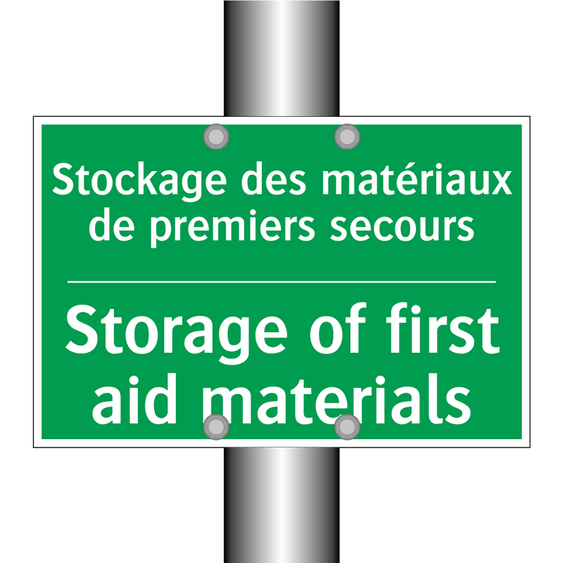 Stockage des matériaux de premiers /.../ - Storage of first aid materials
