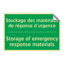 Stockage des matériaux de réponse /.../ - Storage of emergency response /.../