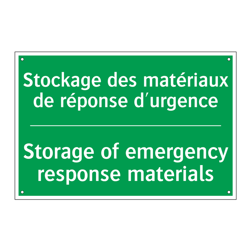 Stockage des matériaux de réponse /.../ - Storage of emergency response /.../