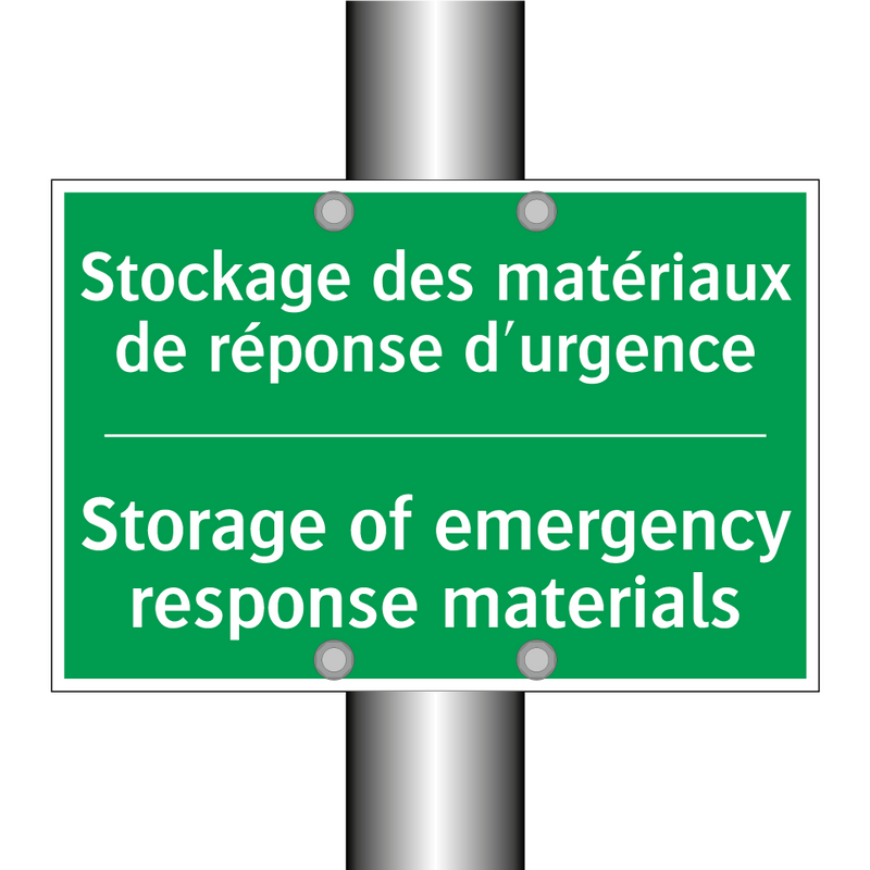 Stockage des matériaux de réponse /.../ - Storage of emergency response /.../