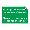 Stockage des matériaux de réponse /.../ - Storage of emergency response /.../