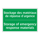 Stockage des matériaux de réponse /.../ - Storage of emergency response /.../