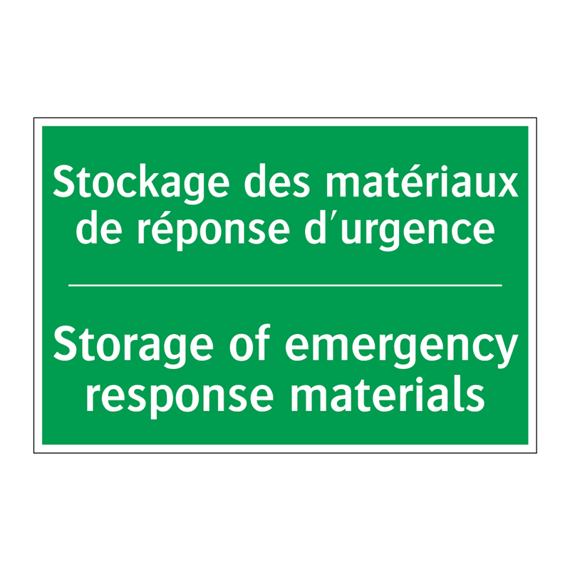 Stockage des matériaux de réponse /.../ - Storage of emergency response /.../
