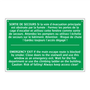 SORTIE DE SECOURS Si la voie d'évacuation /.../ - EMERGENCY EXIT If the main escape /.../