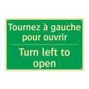 Tournez à gauche pour ouvrir - Turn left to open