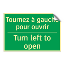 Tournez à gauche pour ouvrir - Turn left to open