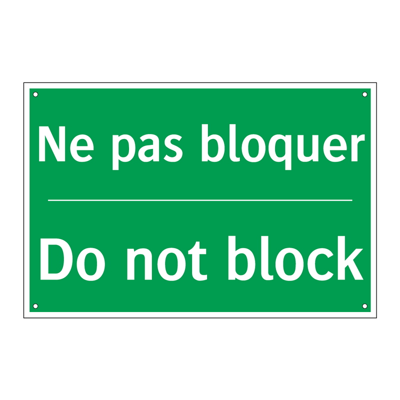 Ne pas bloquer - Do not block