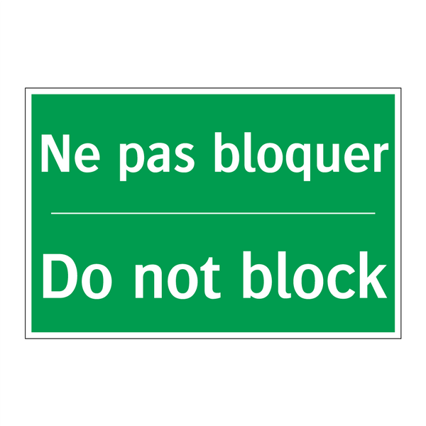 Ne pas bloquer - Do not block