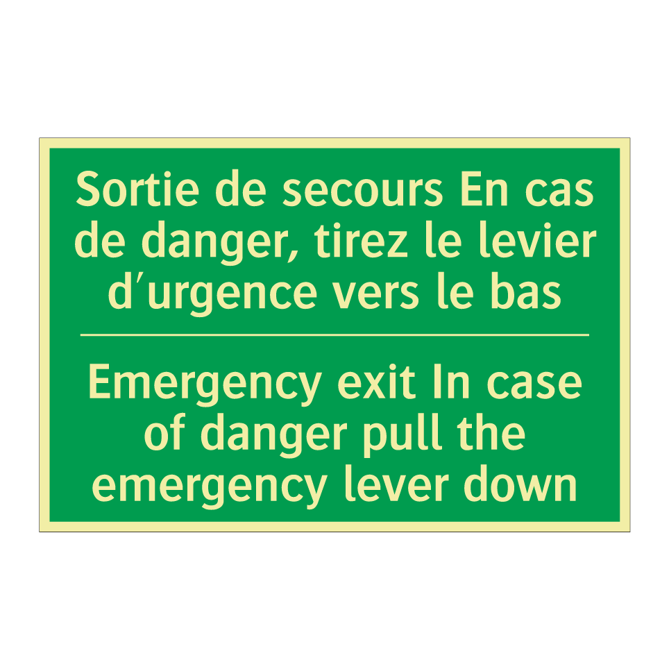 Sortie de secours En cas de danger, /.../ - Emergency exit In case of danger /.../