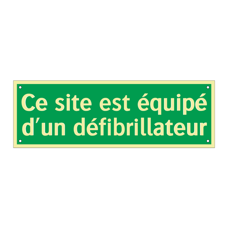 Ce site est équipé d'un défibrillateur