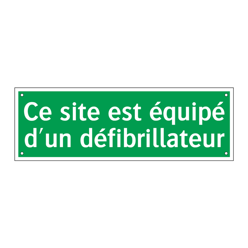 Ce site est équipé d'un défibrillateur