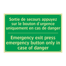 Sortie de secours appuyez sur /.../ - Emergency exit press emergency /.../