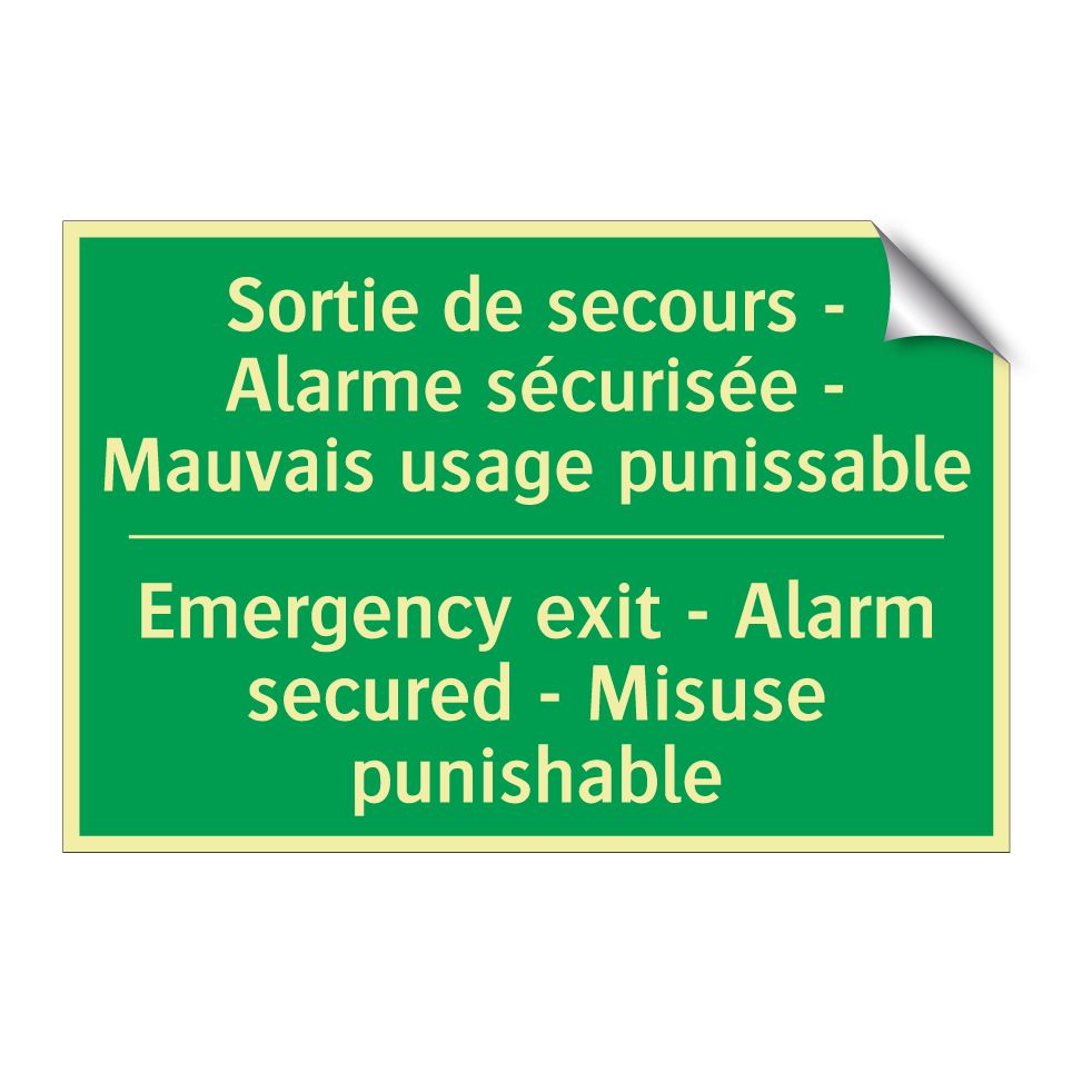 Sortie de secours - Alarme sécurisée /.../ - Emergency exit - Alarm secured /.../
