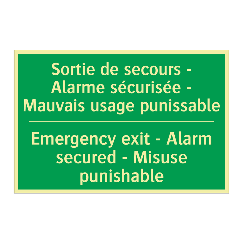 Sortie de secours - Alarme sécurisée /.../ - Emergency exit - Alarm secured /.../