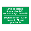 Sortie de secours - Alarme sécurisée /.../ - Emergency exit - Alarm secured /.../