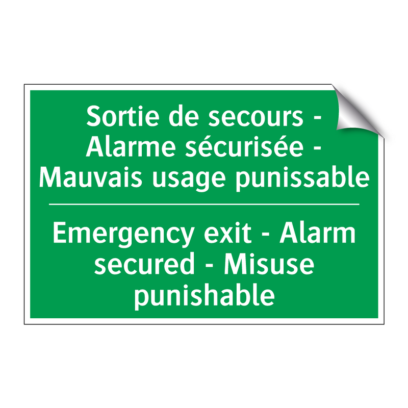Sortie de secours - Alarme sécurisée /.../ - Emergency exit - Alarm secured /.../