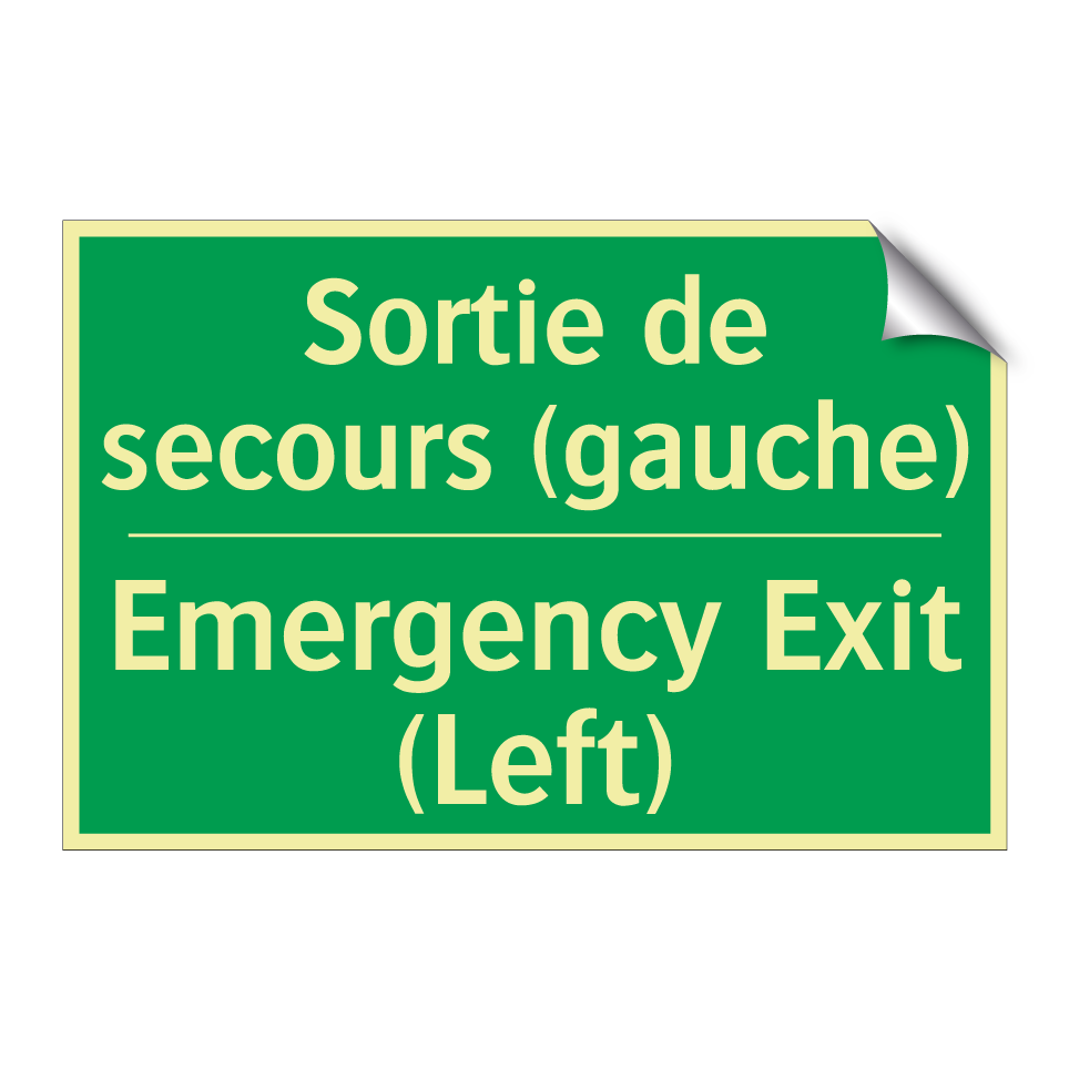 Sortie de secours (gauche) - Emergency Exit (Left)