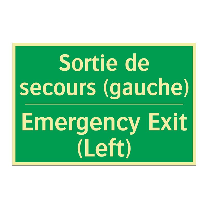 Sortie de secours (gauche) - Emergency Exit (Left)