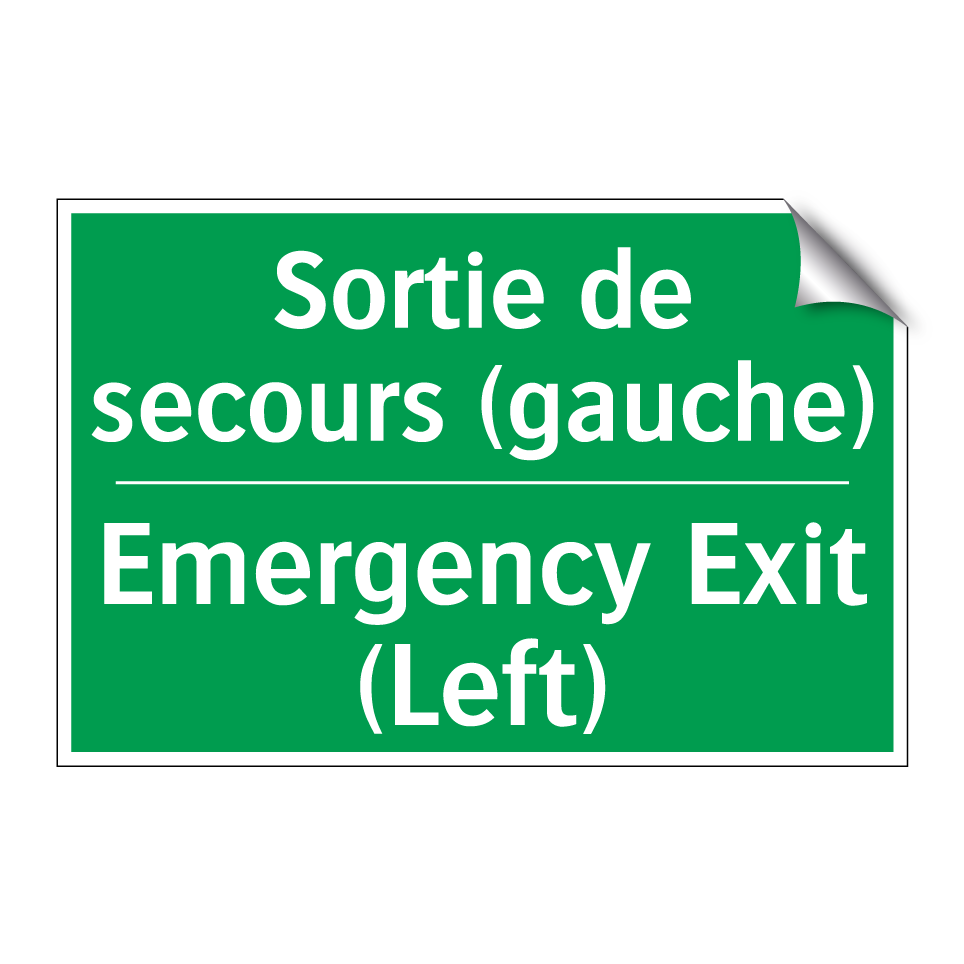 Sortie de secours (gauche) - Emergency Exit (Left)