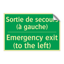 Sortie de secours (à gauche) - Emergency exit (to the left)