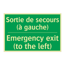 Sortie de secours (à gauche) - Emergency exit (to the left)