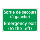 Sortie de secours (à gauche) - Emergency exit (to the left)