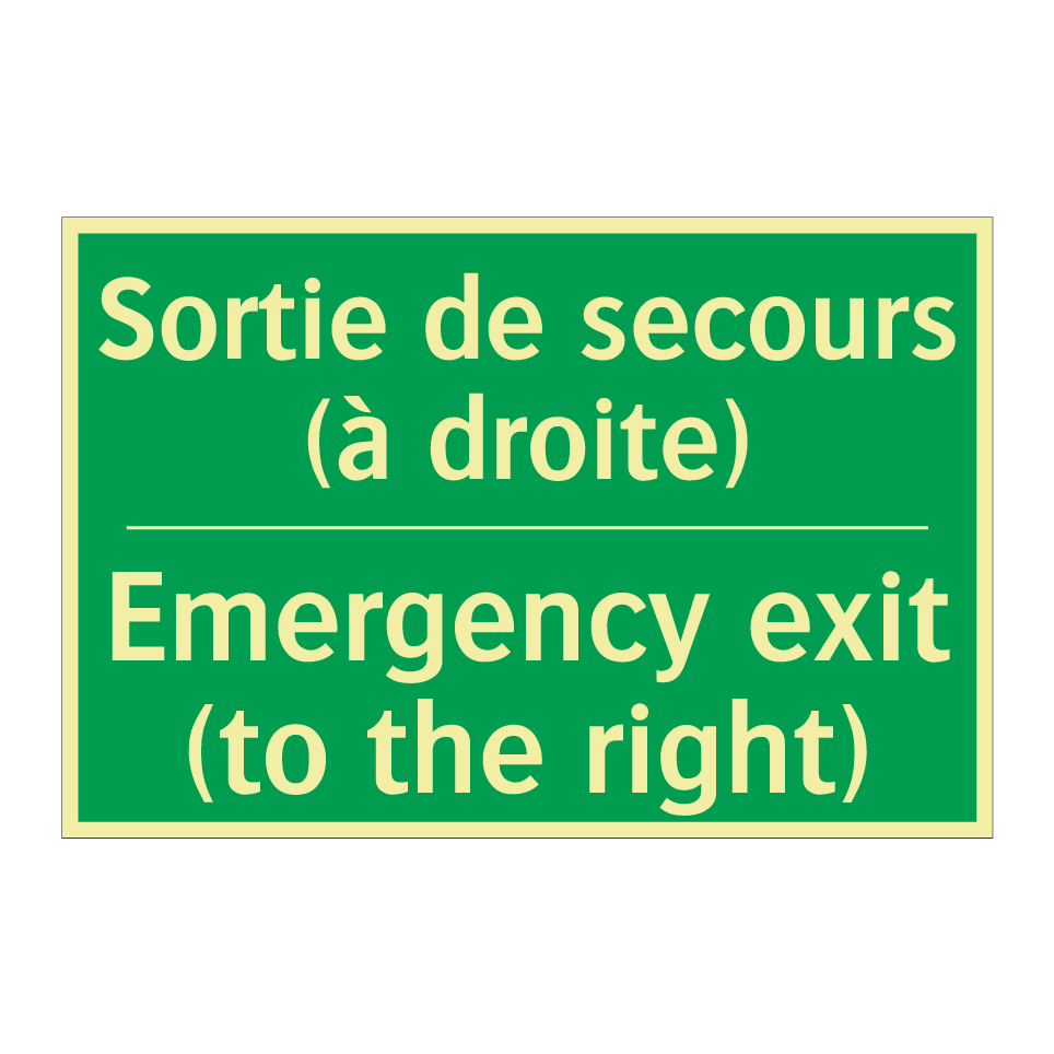Sortie de secours (à droite) - Emergency exit (to the right)