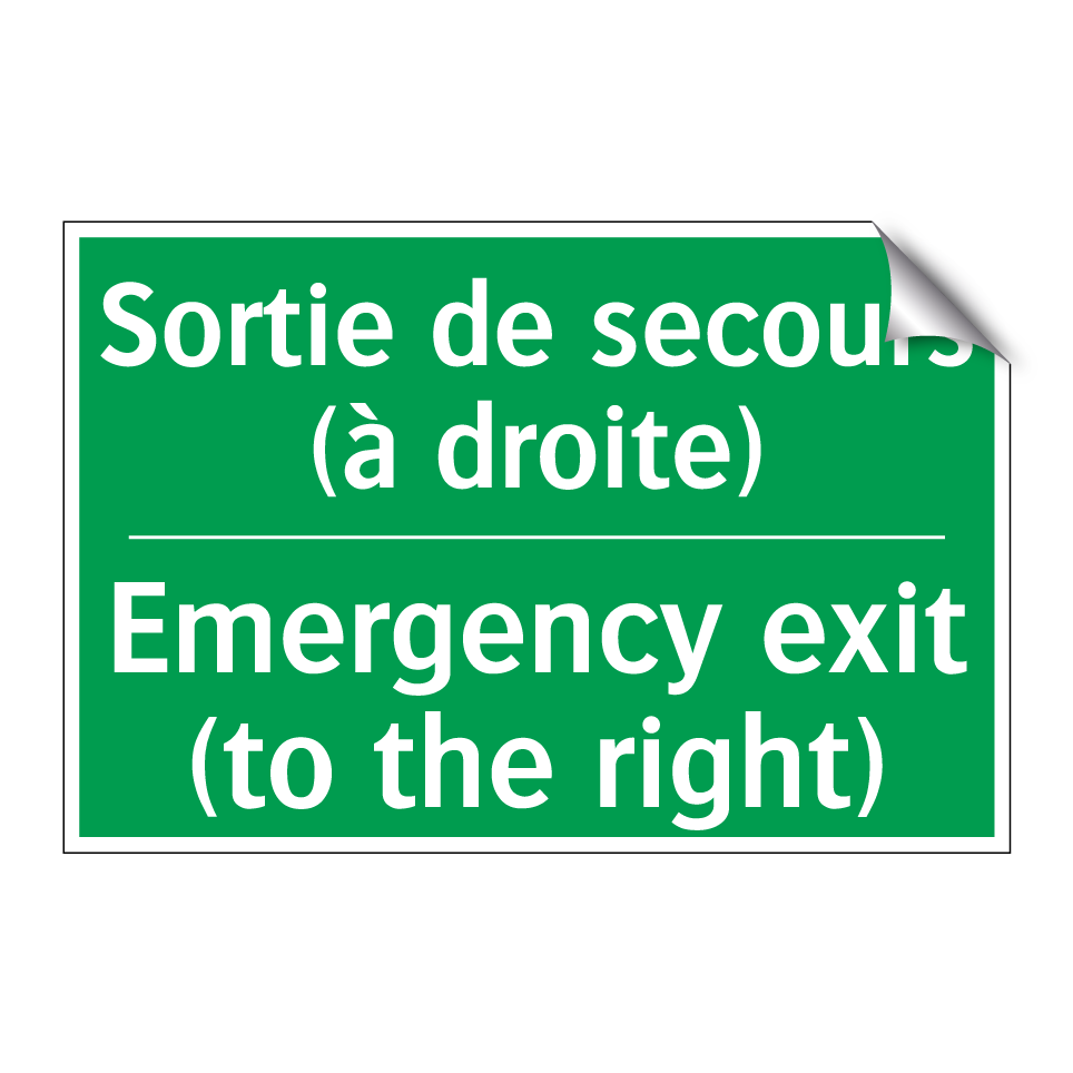 Sortie de secours (à droite) - Emergency exit (to the right)