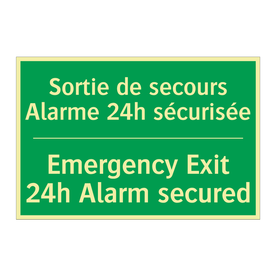 Sortie de secours Alarme 24h sécurisée /.../ - Emergency Exit 24h Alarm secured /.../