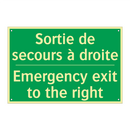 Sortie de secours à droite - Emergency exit to the right