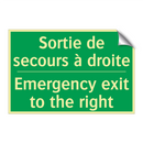 Sortie de secours à droite - Emergency exit to the right