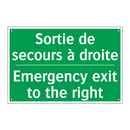 Sortie de secours à droite - Emergency exit to the right