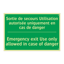 Sortie de secours Utilisation /.../ - Emergency exit Use only allowed /.../