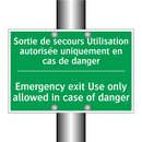 Sortie de secours Utilisation /.../ - Emergency exit Use only allowed /.../
