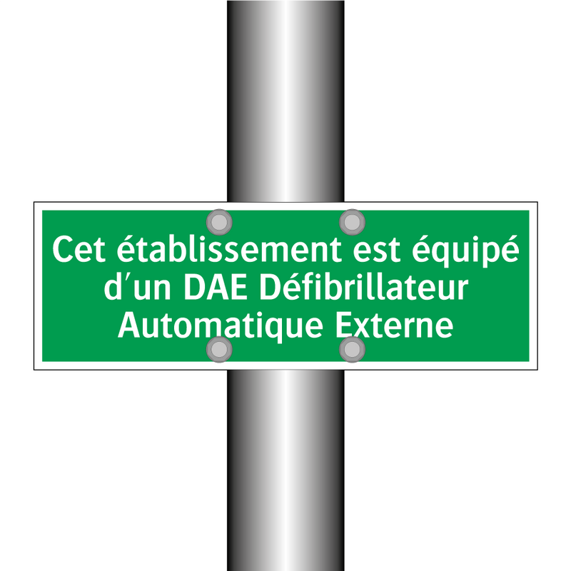 Cet établissement est équipé d'un DAE Défibrillateur Automatique Externe