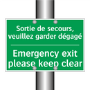Sortie de secours, veuillez garder /.../ - Emergency exit please keep clear /.../
