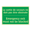 La sortie de secours ne doit pas /.../ - Emergency exit must not be blocked /.../