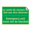 La sortie de secours ne doit pas /.../ - Emergency exit must not be blocked /.../