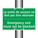 La sortie de secours ne doit pas /.../ - Emergency exit must not be blocked /.../