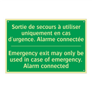 Sortie de secours à utiliser uniquement /.../ - Emergency exit may only be used /.../