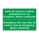 Sortie de secours à utiliser uniquement /.../ - Emergency exit may only be used /.../