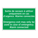 Sortie de secours à utiliser uniquement /.../ - Emergency exit may only be used /.../