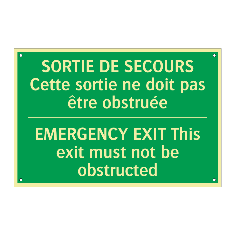 SORTIE DE SECOURS Cette sortie /.../ - EMERGENCY EXIT This exit must /.../