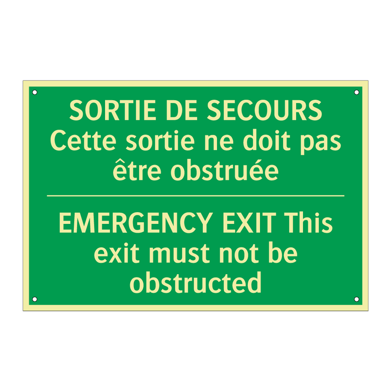 SORTIE DE SECOURS Cette sortie /.../ - EMERGENCY EXIT This exit must /.../