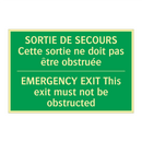 SORTIE DE SECOURS Cette sortie /.../ - EMERGENCY EXIT This exit must /.../