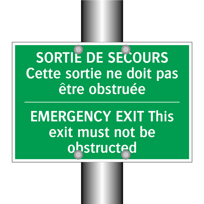 SORTIE DE SECOURS Cette sortie /.../ - EMERGENCY EXIT This exit must /.../