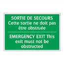 SORTIE DE SECOURS Cette sortie /.../ - EMERGENCY EXIT This exit must /.../